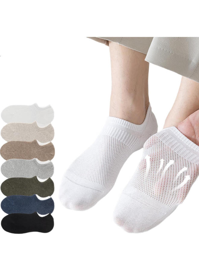 Modal 5 Pairs Of Men'S Short Cotton Socks Spring And Summer 7A Antibacterial And Odor-Resistant Invisible Breathable Boat Socks Non-Slip Heel 25 - Image 3