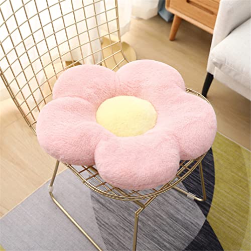 YILANLAN Cute Flower Cushion Plush Floor Pillow Casual Comfortable Pillow Office Living Room Bed Decoration Cushion Simple Room Decoration Pink 40cm - Image 3