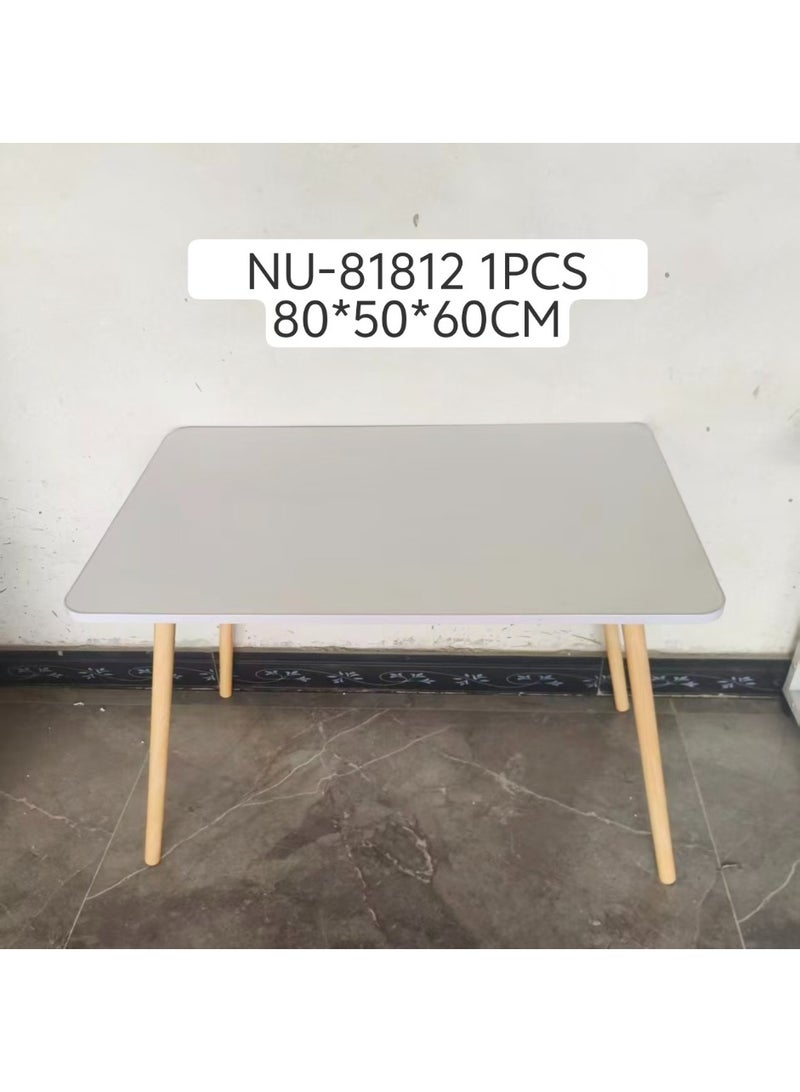 DubaiGallery Modern Minimalist Study Table 80×50×60cm, 1 Piece – Stylish Compact Desk with Smooth Tabletop, Durable Wooden Legs, Elegant Contemporary Design for Home Office, Bedroom, Study Room, Workstation and Everyday Use - Image 1