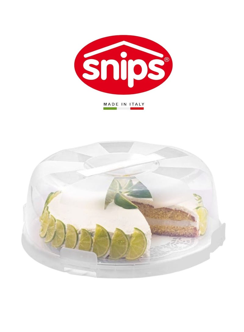 Snips Delice Cake Carrier with Tray & Dome – 28cm, Made in Italy - Image 1