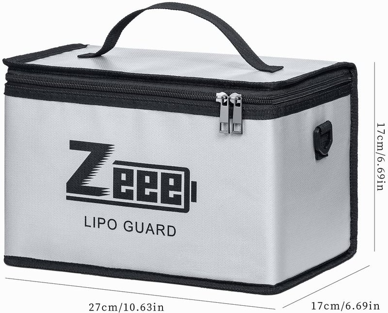Zeee Lipo Fireproof Safe Bag - Large Capacity Storage Guard Pouch for Charging - 10 Cell Adjustable (10.6x6.7x6.7in) - Image 2