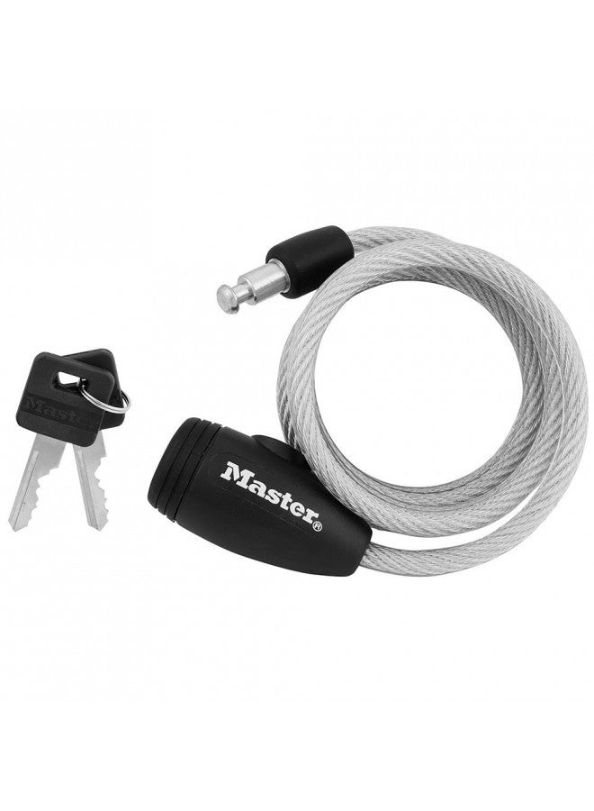 Master Lock 8109D Compact Cable Lock, Silver, 5-Foot X 5/16-inch , Gray - Image 1