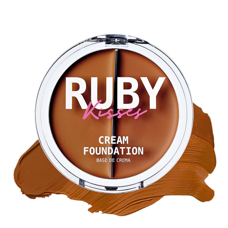 Ruby Kisses 3D Face Creator Cream Foundation & Concealer, 12 Hours Long Lasting, Medium to Full Coverage, Non-Greasy, Ideal for Makeup & Contour Palette (Level 10) - Image 1