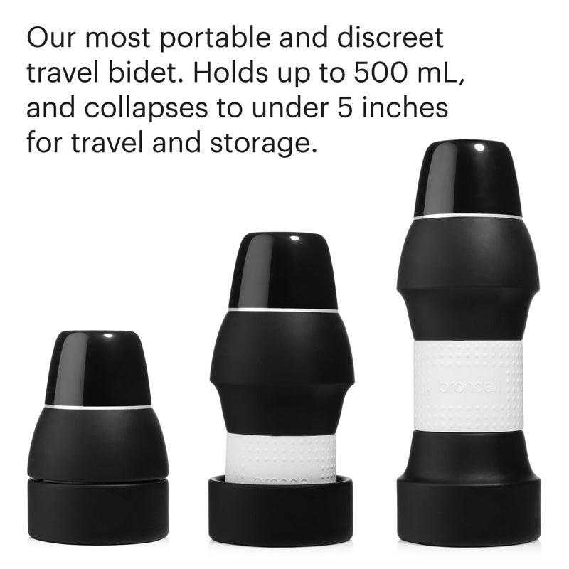 Brondell Bidet GoSpa Collapsible Travel Bidet, Compact and Discreet, with Travel Bag, 500ml, in Black - Image 5