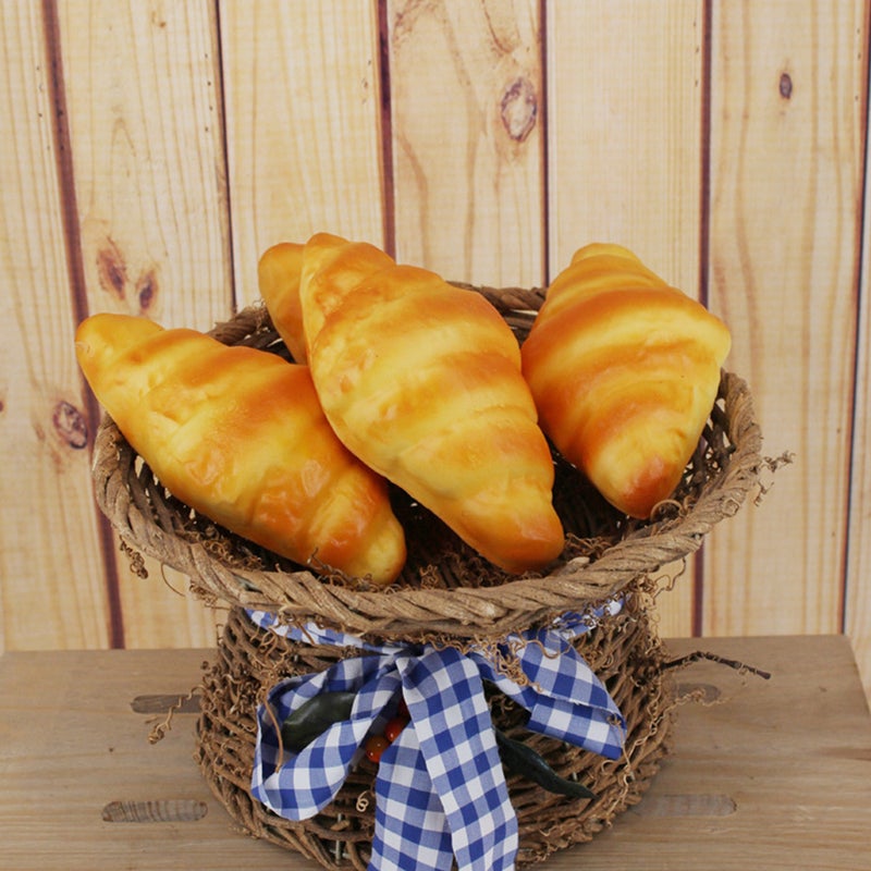 2 Pcs Simulated Bread Adornments Bread Model Decor Chic Photo Props - Image 1