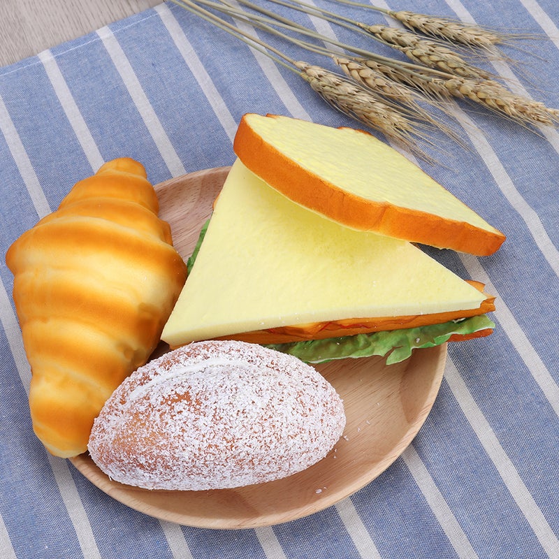 2 Pcs Simulated Bread Adornments Bread Model Decor Chic Photo Props - Image 5