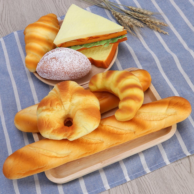 2 Pcs Simulated Bread Adornments Bread Model Decor Chic Photo Props - Image 3