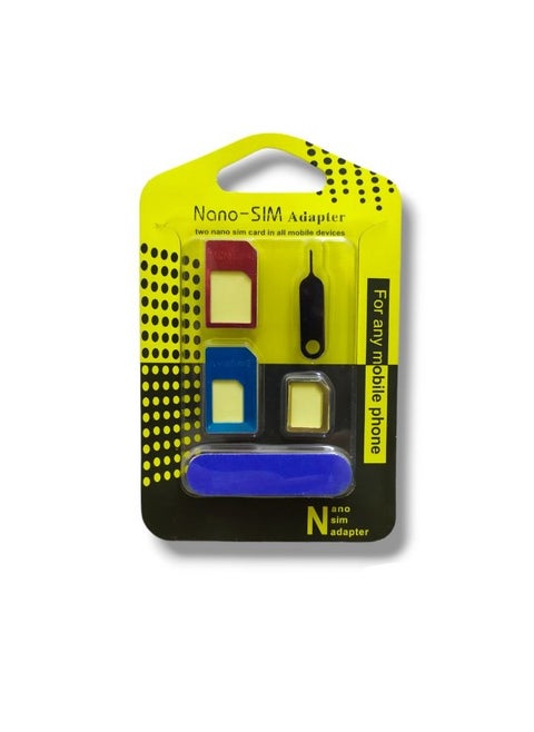 Complementary metal SIM card (5 in 1), multi-colour