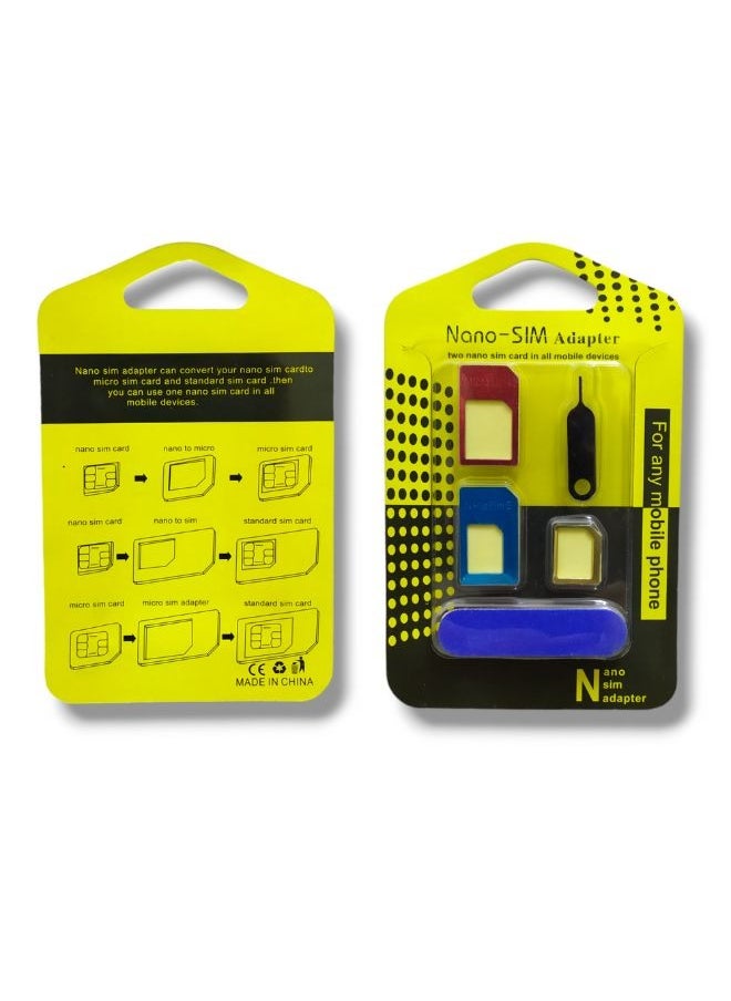 Generic - Complementary metal SIM card (5 in 1), multi-colour - Image 1