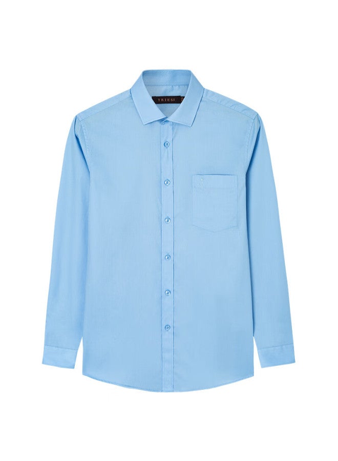 Tries Men's Breathable Cotton Shirt Spring And Summer Business White Shirt Long Sleeve Professional Top Multi-color Formal Solid Color - Image 2