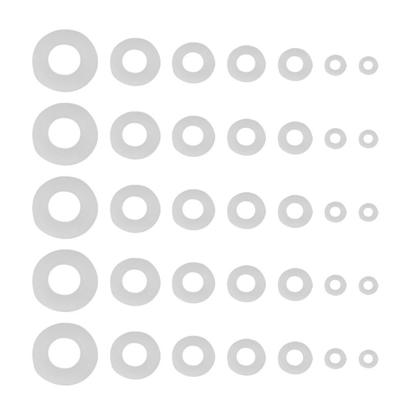 White Nylon Flat Washers Gasket Spacer Rings M2 5 M5 M8 350pcs Industrial Sealing Mechanical Assembly - Image 2