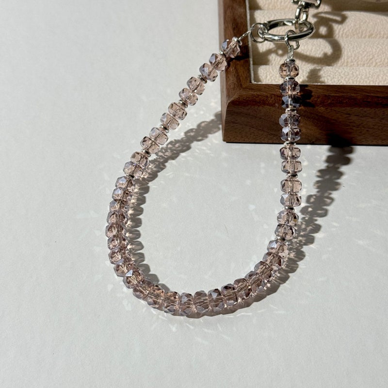 Double-layer Wheel Crystal Mobile Phone Chain Advanced Sense Wrist Anti-lost Mobile Phone Lanyard DIY Beaded Bag Hanging Accessories - Image 1