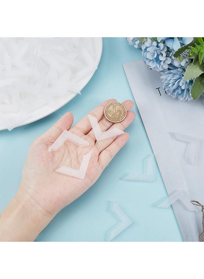 BENECREAT حماة الزوايا BENECREAT 100 قطعة حواف زاوية على شكل L واقيات زوايا بلاستيكية شفافة بيضاء لحماية حواف إطارات الصور والنقل الخزفي - Image 3