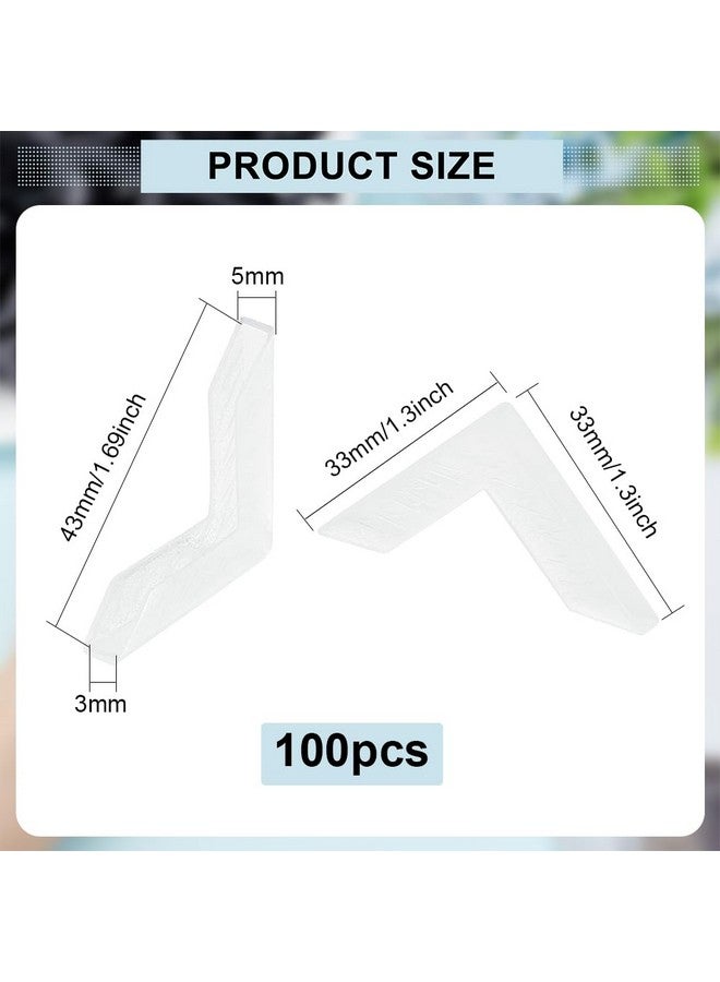 BENECREAT حماة الزوايا BENECREAT 100 قطعة حواف زاوية على شكل L واقيات زوايا بلاستيكية شفافة بيضاء لحماية حواف إطارات الصور والنقل الخزفي - Image 2