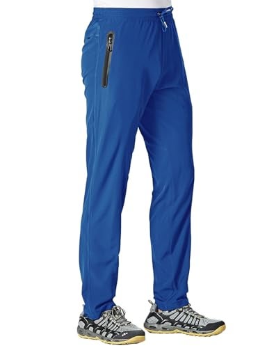 TBMPOY Men's Outdoor Lightweight Hiking Mountain Pants Running Active Jogger Pants Royal Blue XL - Image 1