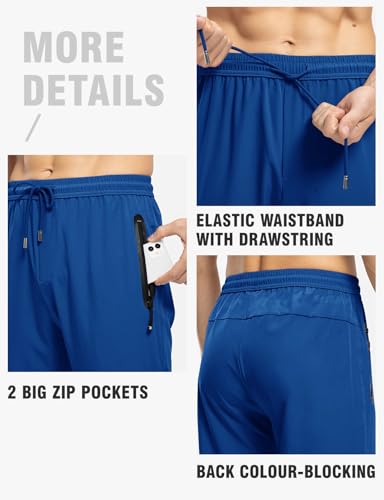 TBMPOY Men's Outdoor Lightweight Hiking Mountain Pants Running Active Jogger Pants Royal Blue XL - Image 5