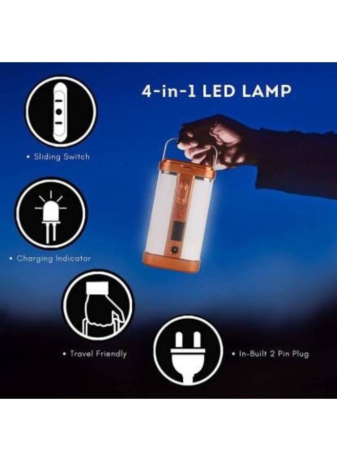 Generic - Rechargeable solar-powered LED flashlight, 4 bulbs, LL-7108S - Image 1