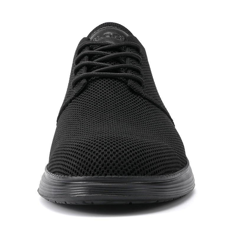 VILOCY Shoes for Mens Fashion Dress Sneakers Casual Walking Shoes Business Oxfords Comfortable Breathable Lightweight Tennis All Black,US9.5 EU42.5 - Image 5