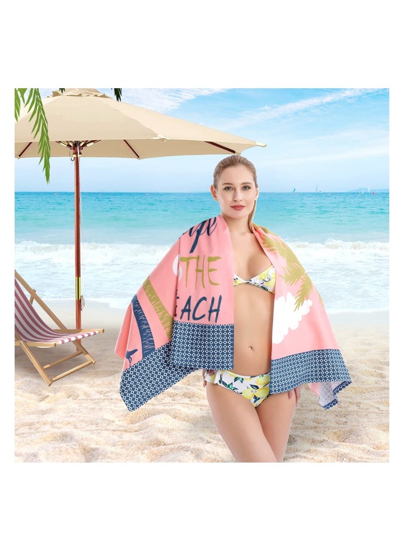 SYOSI Oversized Microfiber Beach Towel Set, Quick Dry and Sand Free, Cute Palm Tree Design, 30×60 Inch, Soft Beach Towels for Kids, Women, Men, Pool, Swim, Beach Essentials  - Image 4
