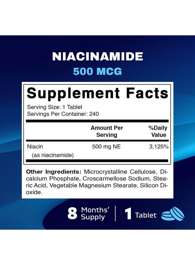 Vitamatic Niacinamide 500 mg 240 Tablets - Flush Free Vitamin B3 - Supports Energy Production - Image 2