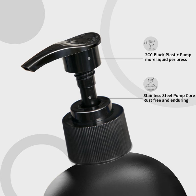 MOMEEMO Matte Black Soap Dispenser Bathroom Set, Contains Lotion and Hand Soap Dispenser, Suitable for Bathroom Decor Farmhouse Style. (Black) - Image 4