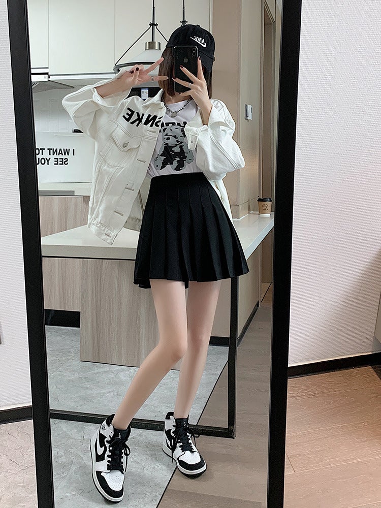 Pleated Skirt Women'S Korean Style College Style Jk High Waist A- Line Skirt Gray Skirt Short Skirt For Small Men - Image 5