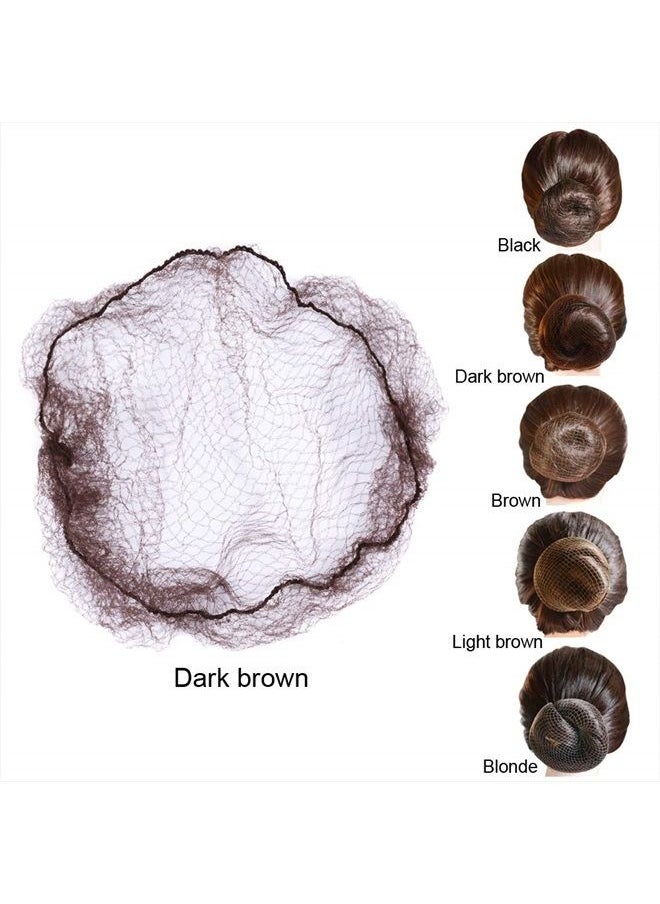 yantaisiyu 50pcs Hairnet Bun Net Invisible Hair Net Elastic Mesh 20inch 50cm (Bulk Packing,Dark Brown)  - Image 3