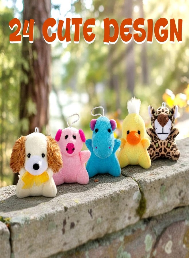 Sofier Valentines Day Gifts for Kids Classroom 24 Pack Valentines Mini Animal Toys Keychains Bulk for Boys Girls Classroom Exchange Party Favor School Teacher Student - Image 2