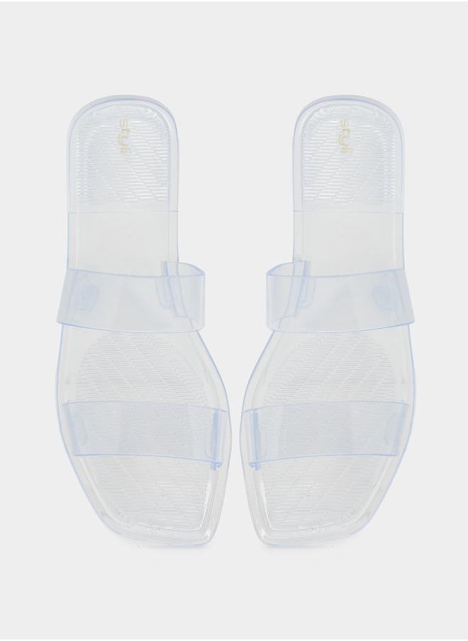 Styli - Clear Strap Flat Slides - Image 1