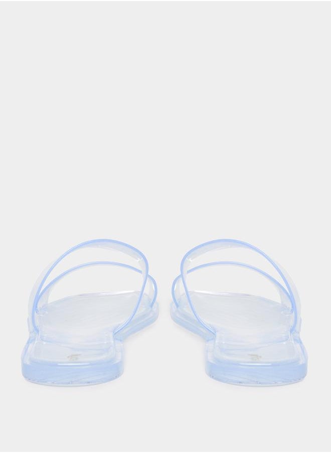 Styli - Clear Strap Flat Slides - Image 1