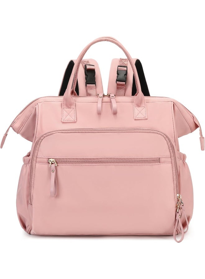LORADI Convertible Diaper Bag Tote, Wide Open Top 14 Pockets Nappy Changing Backpack with Stroller Buckle, Water-resistant - Image 1