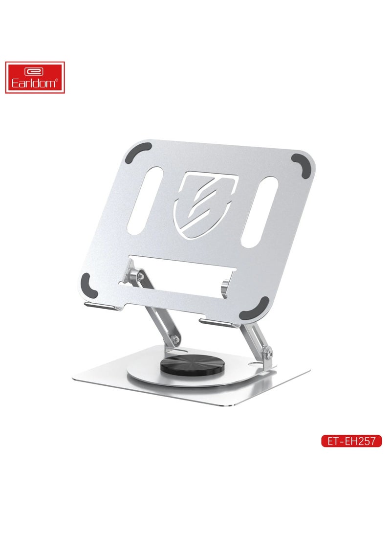 360 Rotatable Laptop Stand For Desk Notebook Stand, 360 Rotating Carboon Steel Laptop Stand Computer Stand, Riser Holder Notebook Stand Compatible With 11 To 17.3 Inches Laptops Porous Heat Dissipation ARBITRARY Angle Adjustment Silver EH257