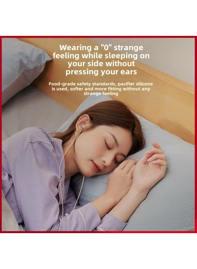 1 Soundproof Side Sleep In-ear Headphones TYPE-C Digital Fully Compatible Noise Reduction 3.5MM Silicone Sleep Headphones With Wheat-color:KC68 Sleep Ears White Bag  Sound Insulation And Noise Reduction★No Pain When Worn For A Long Time★Wire Control With Microphone