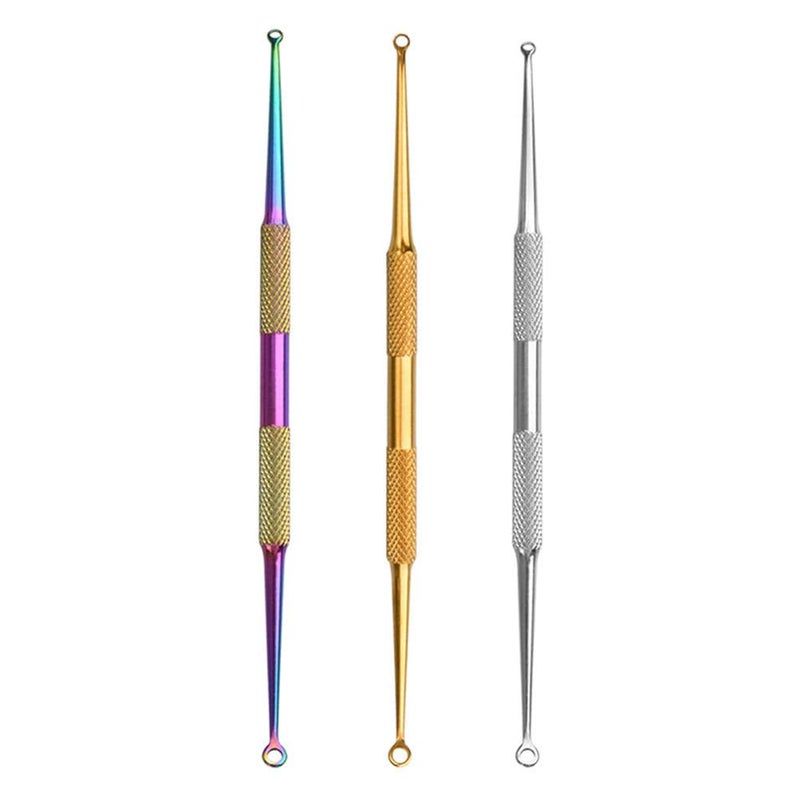 Lurrose 6pcs Comedone Extractor Tool Stainless Steel Black Head Remover Pore Cleanser Hidden Beauty Needles Tools for Nose Face Blemish Whitehead Popping