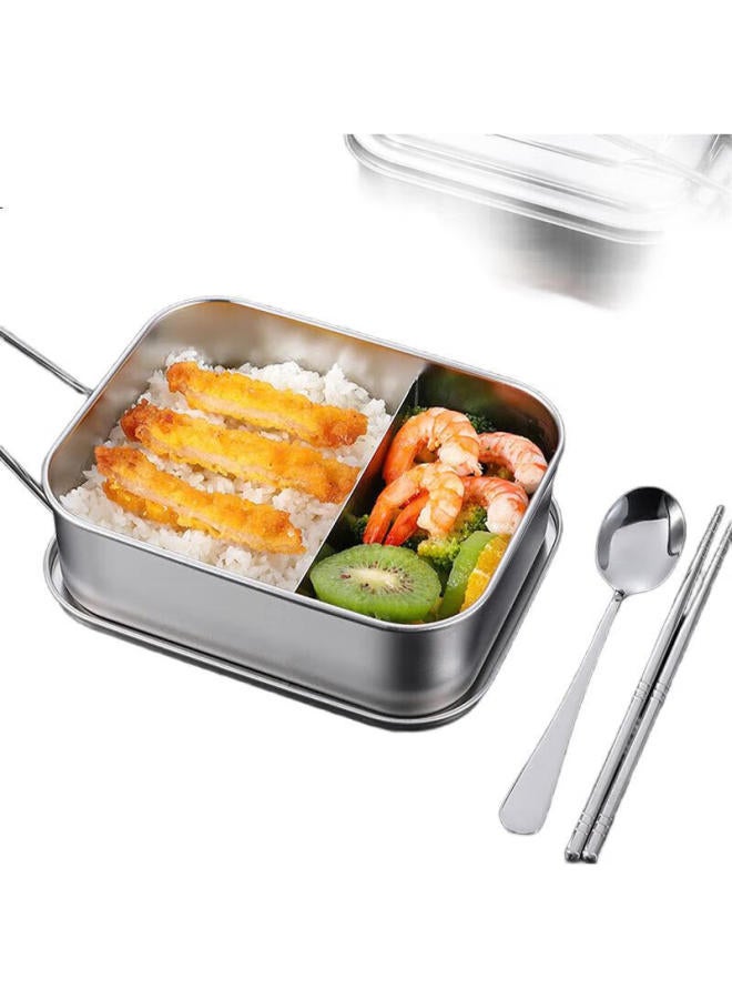 All-round Quanshi 304 Stainless Steel Lunch Box With Lid, Fast Food Container, Office Worker Bento Box, Cafeteria Meal Box, No Dividers, 1200Ml - Image 1