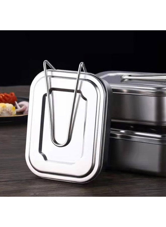 All-round Quanshi 304 Stainless Steel Lunch Box With Lid, Fast Food Container, Office Worker Bento Box, Cafeteria Meal Box, No Dividers, 1200ml - Image 1