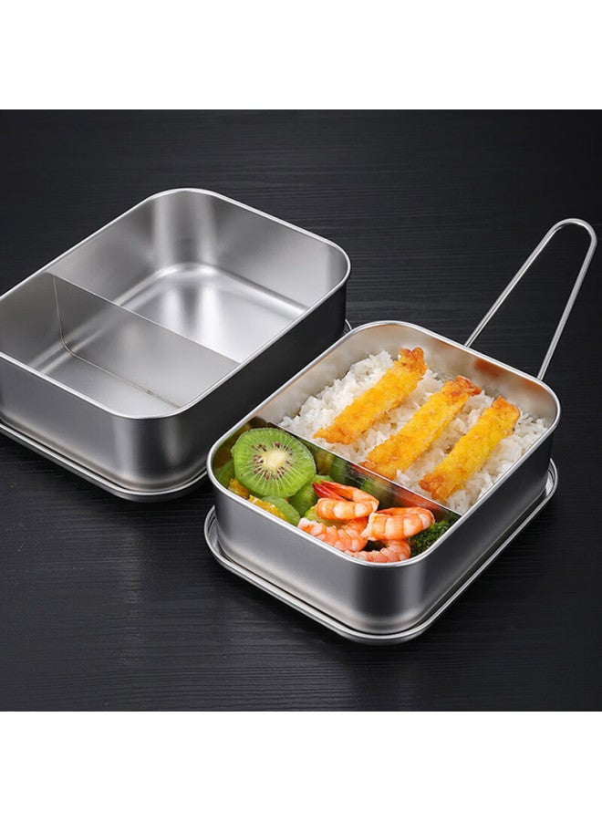 All-round Quanshi 304 Stainless Steel Lunch Box With Lid, Fast Food Container, Office Worker Bento Box, Cafeteria Meal Box, No Dividers, 1200ml - Image 3