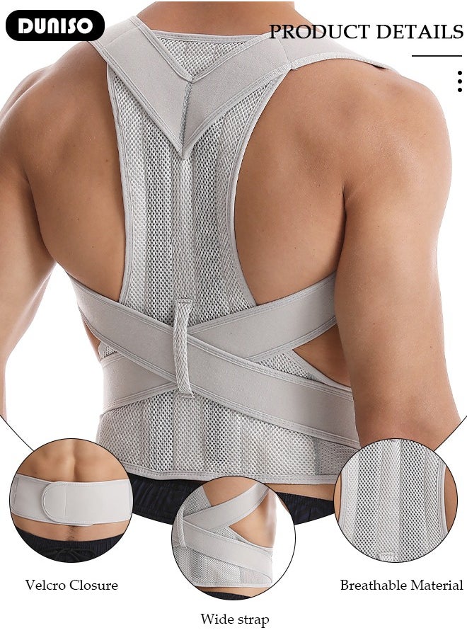 DUNISO Posture Corrector for Women and Men Fully Adjustable Back Straightener, Back Brace Support Protects the Neck, Shoulders, Back, and Spine,  Muscle Memory Support Straightener, Providing Pain Relief from Neck, Shoulder, and Upper and Lower Back  - Image 2