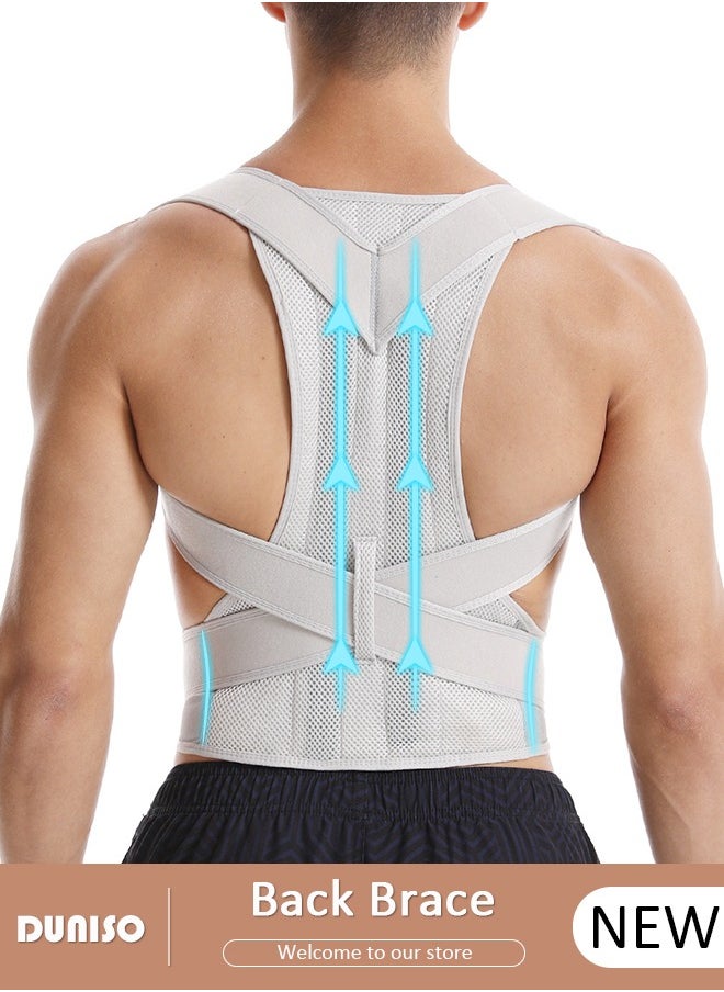 DUNISO Posture Corrector for Women and Men Fully Adjustable Back Straightener, Back Brace Support Protects the Neck, Shoulders, Back, and Spine,  Muscle Memory Support Straightener, Providing Pain Relief from Neck, Shoulder, and Upper and Lower Back  - Image 1