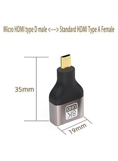 Generic HDMI A Female to D Male Adapter, Micro HDMI Type D, Extender Connector 8K for TV, Projector, Laptop, PC, PS, Xbox  - Image 3