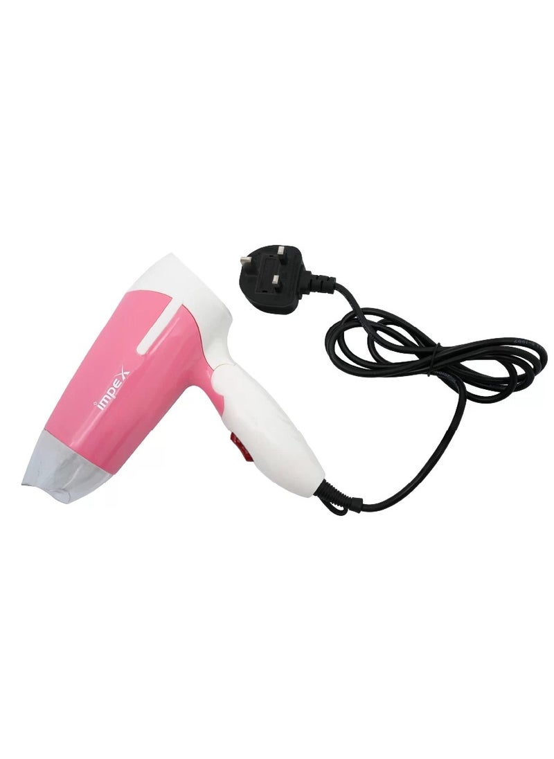 Impex - Hair Dryer Impex Foldable Handle Hair Dryer 700W Travel Friendly Compact - Image 1