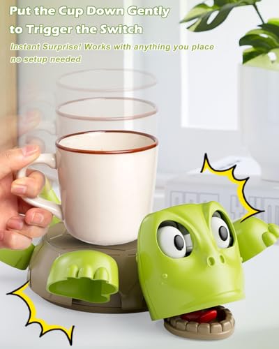 Rumexeng Turtle Coaster, 3D Printed Funny Tea Coasters with Interactive Expression, Turtle Cup Holder, Insulated Drink Mat for Coffee and Wine Glasses, Home Decor and Kitchen Accessories - Image 2