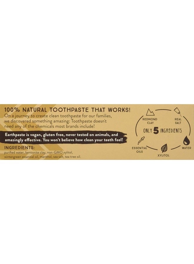 Redmond Earthpaste All Natural Non-Fluoride Vegan Non GMO Real Ingredients Toothpaste, Wintergreen 4 Ounce Tube (Pack of 3) (Packaging May Vary) - Image 3