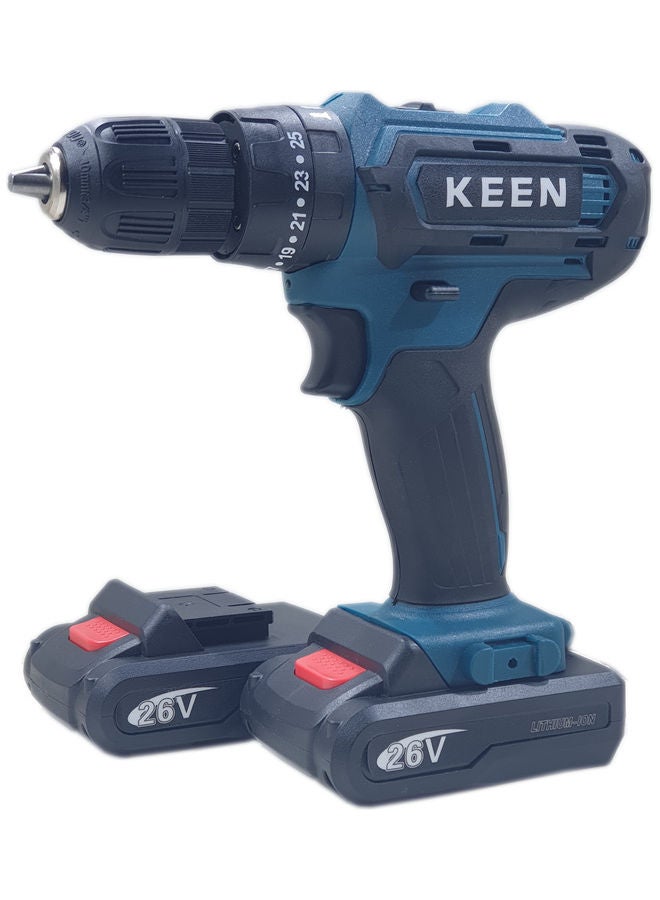 Keen DRILL TWO BATTERIES 26 volts beaker head with kit Blue 2.3kg - Image 1