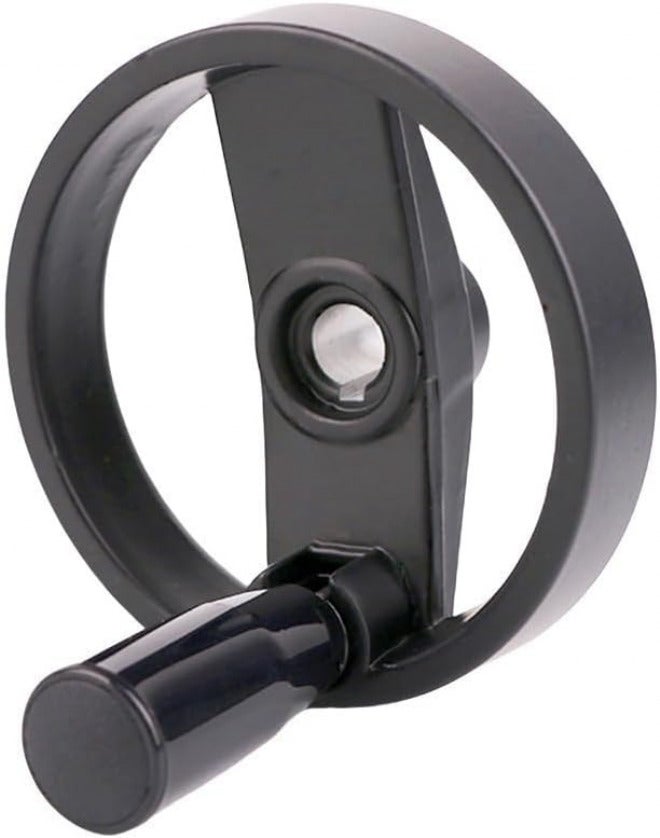 1pc Foldable Handle Round Double-spoke Glue Wood Handwheel, Aluminum Alloy Hollow Handwheel for Machine(16MM*125MM) - Image 1