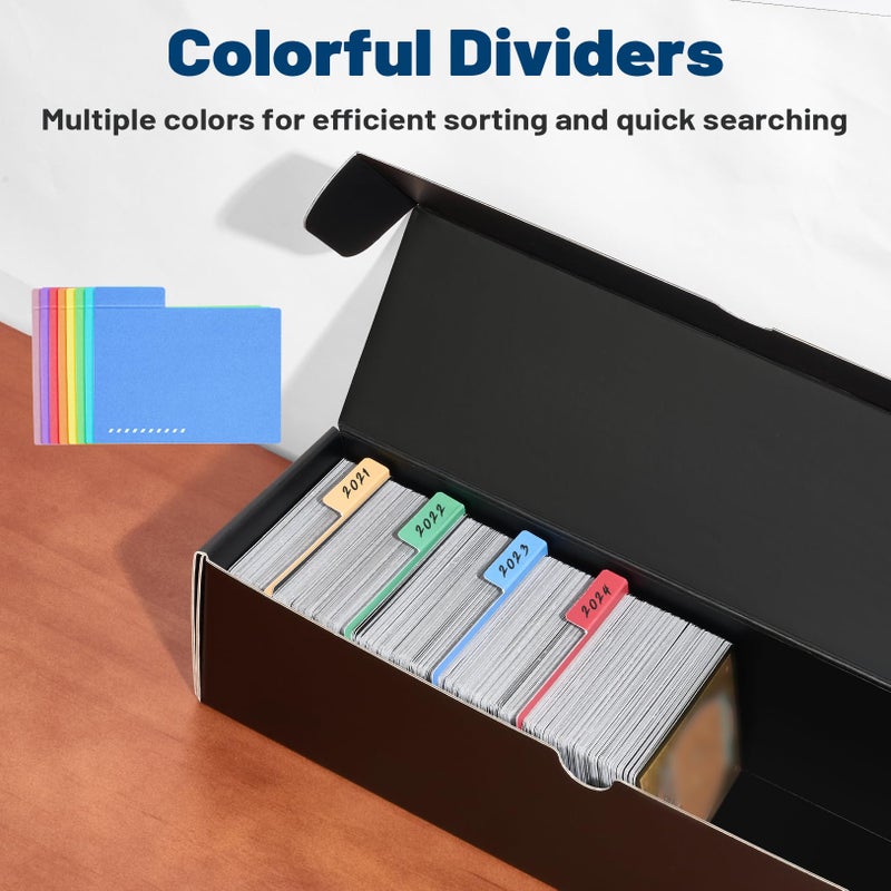 Fabmaker Trading Card Storage Box, 3-PackÂ·1000 Count Card Storage Box with Dividers and Labels, Card Organizer for Collection, Trading Card Holder for Collector, 12 INCH - Image 4