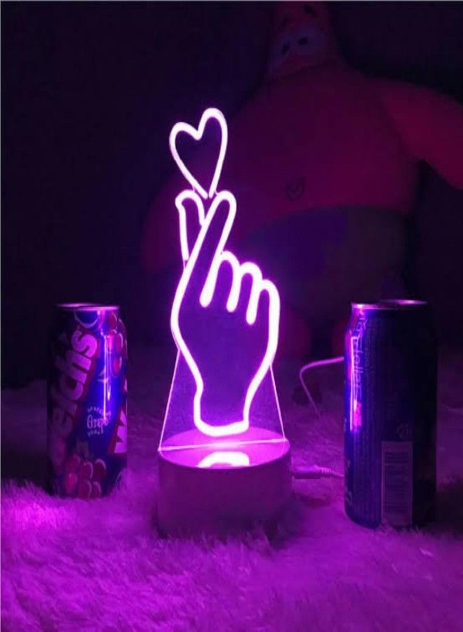 HUMAIZAR 7 Colored Night Light 3D Love Heart Visual Acrylic Lamp for Table Decor Birthday Valentine's Day Gift Mothers Day Gift Bedroom Lamp Kids Room Decoration - Image 2