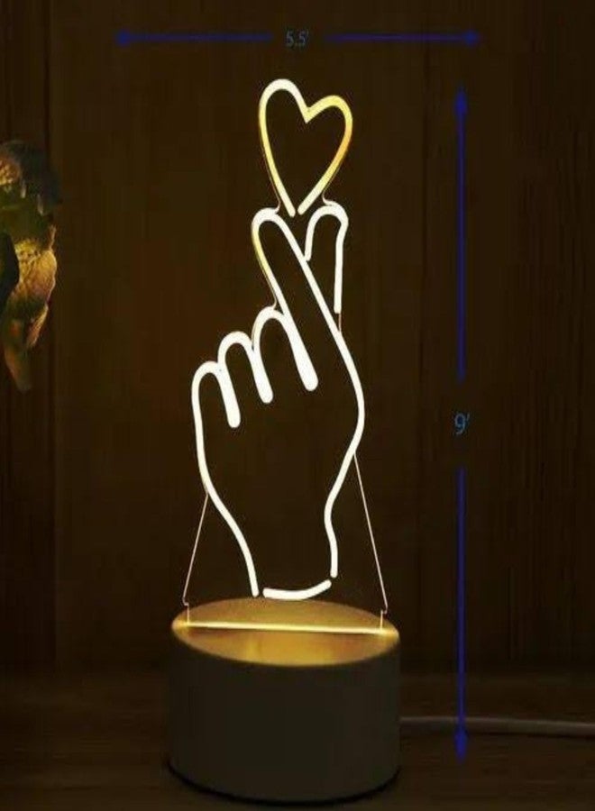HUMAIZAR 7 Colored Night Light 3D Love Heart Visual Acrylic Lamp for Table Decor Birthday Valentine's Day Gift Mothers Day Gift Bedroom Lamp Kids Room Decoration - Image 3