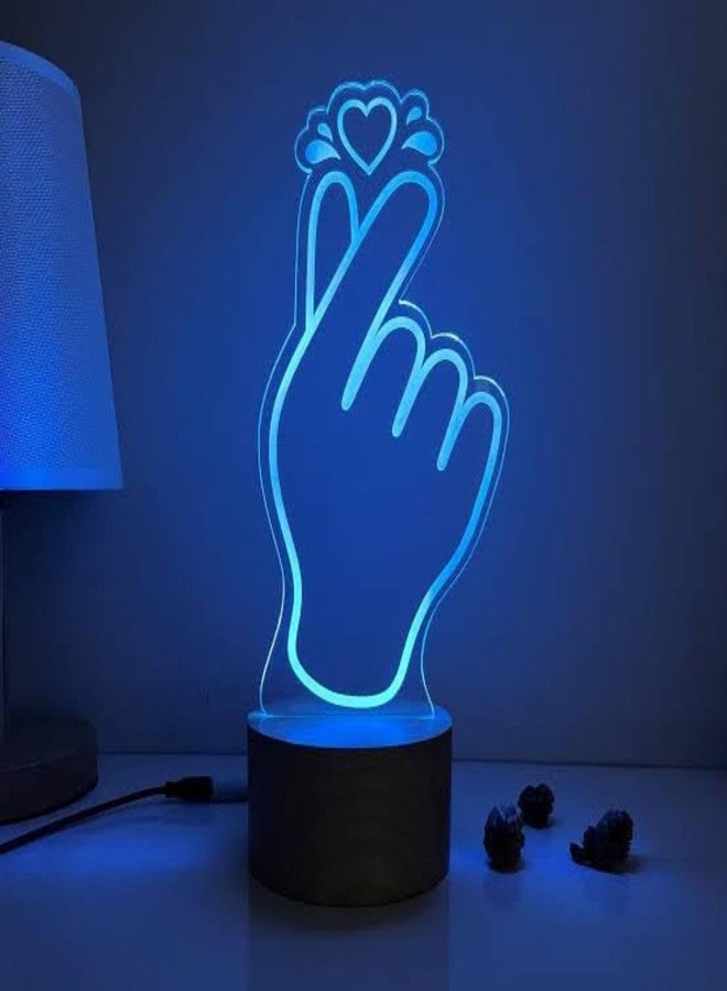 HUMAIZAR 7 Colored Night Light 3D Love Heart Visual Acrylic Lamp for Table Decor Birthday Valentine's Day Gift Mothers Day Gift Bedroom Lamp Kids Room Decoration - Image 1