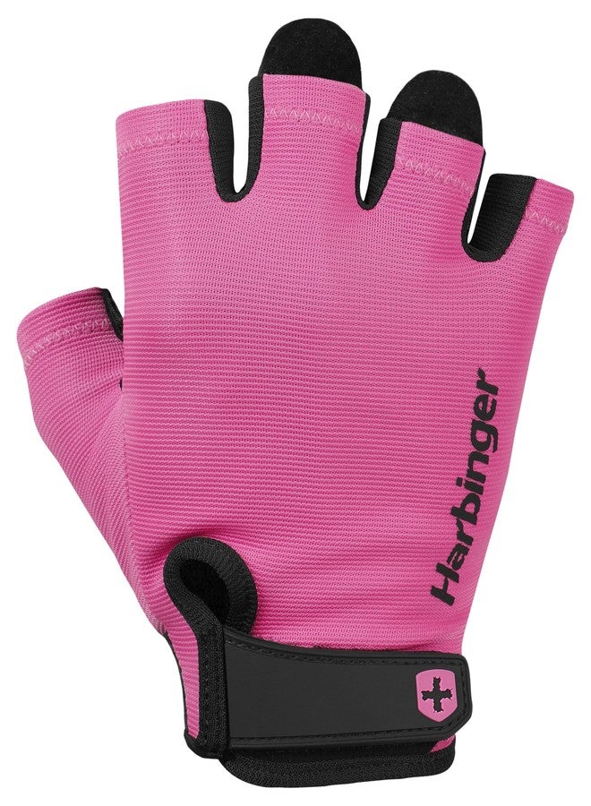 Harbinger Power 2.0 Unisex Training Gloves Polyester-Leather-Spandex (Pink, M) - Image 1